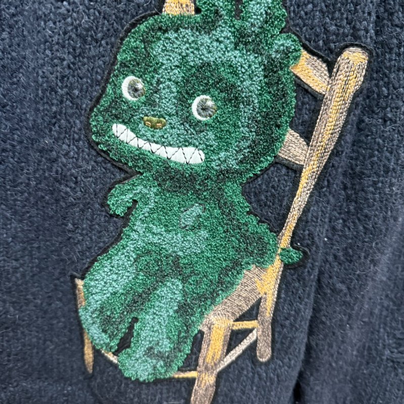 Dior homme MEN 男 粗針織上衣 毛衣 龍 海軍藍 L碼-2