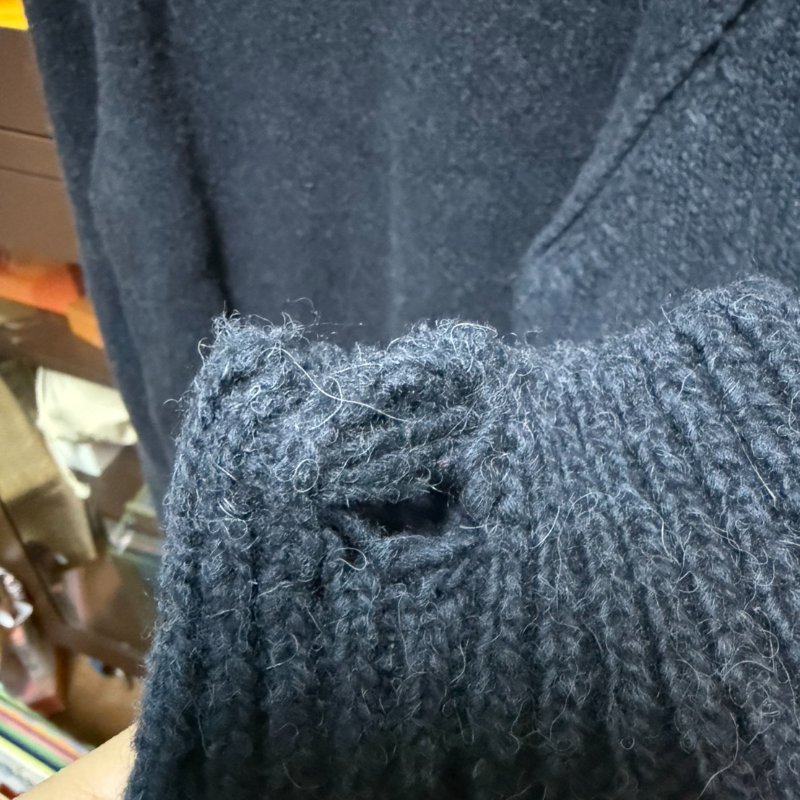 Dior homme MEN 男 粗針織上衣 毛衣 龍 海軍藍 L碼-9