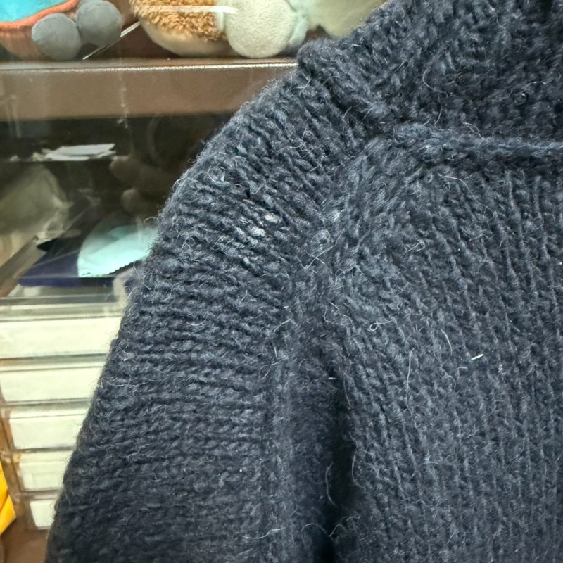 Dior homme MEN 男 粗針織上衣 毛衣 龍 海軍藍 L碼-12