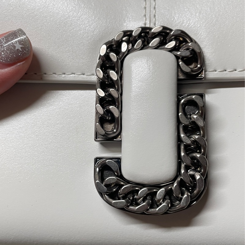 二手 MJ MARC JACOBS St Marc 鏈環LOGO牛皮手提/斜背兩用包-9