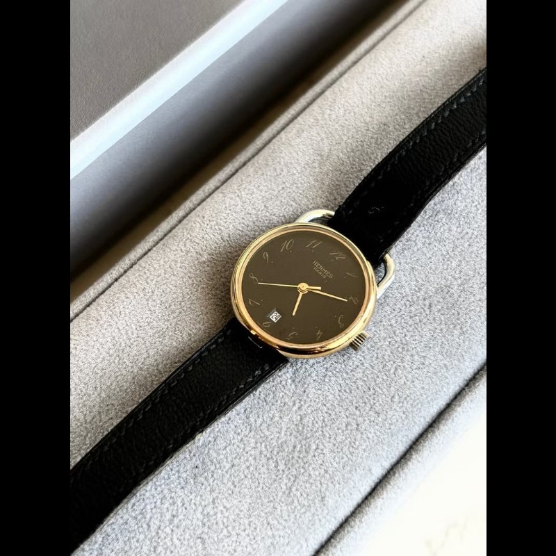 【LA LUNE】絕版古董錶 Hermes Arceau 二手男女裝皮革錶帶 手錶 腕錶 中古-0