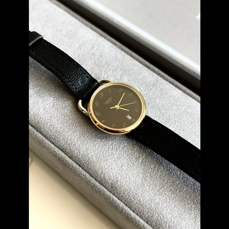 【LA LUNE】絕版古董錶 Hermes Arceau 二手男女裝皮革錶帶 手錶 腕錶 中古-1