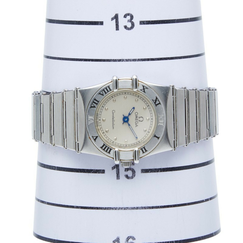 歐米茄星座系列石英腕錶，銀色錶盤，不鏽鋼錶殼，女款-6