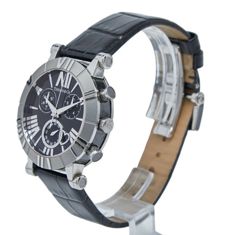 Tiffany & Co. Atlas 手錶 Z1301.32.11A10A71A，石英機芯，黑色錶盤，不鏽鋼，陶瓷，皮革，女士。-1