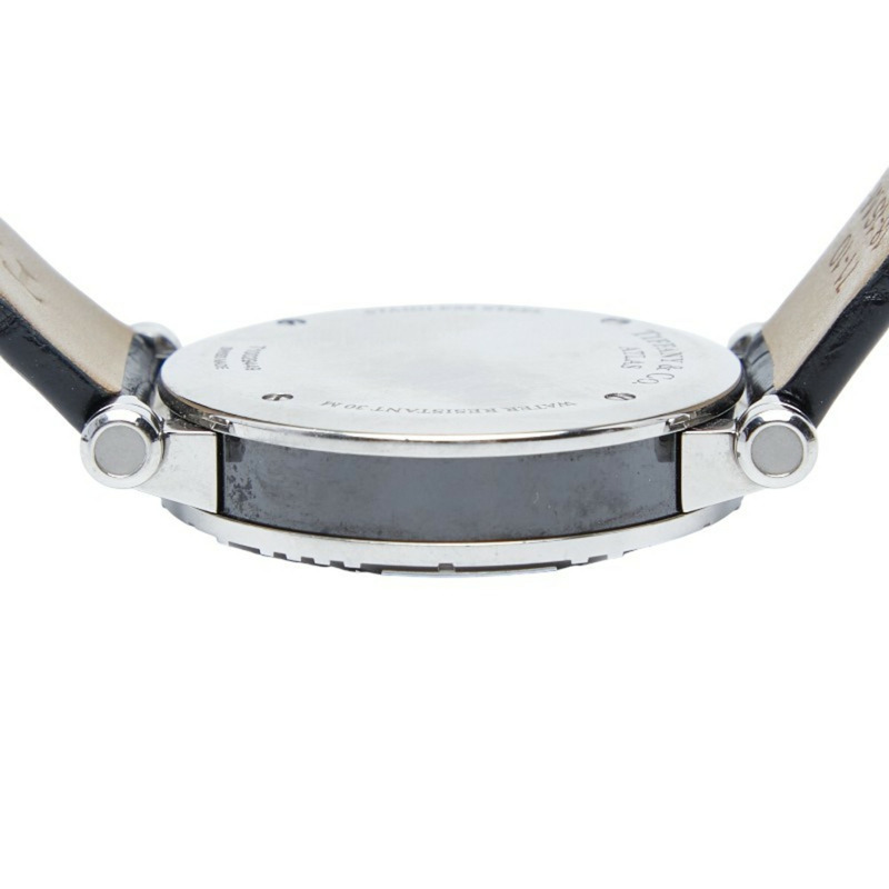 Tiffany & Co. Atlas 手錶 Z1301.32.11A10A71A，石英機芯，黑色錶盤，不鏽鋼，陶瓷，皮革，女士。-5