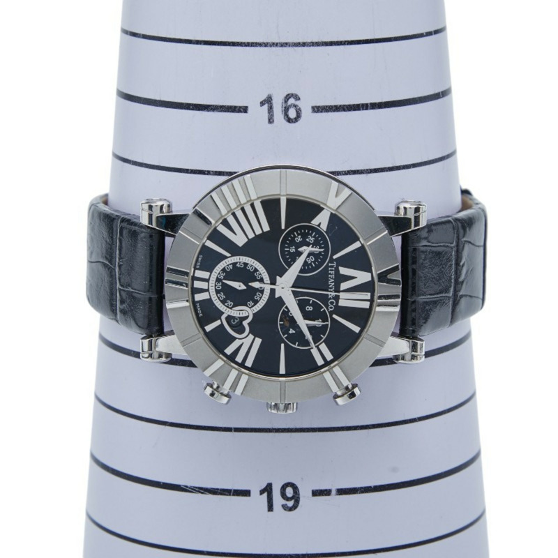 Tiffany & Co. Atlas 手錶 Z1301.32.11A10A71A，石英機芯，黑色錶盤，不鏽鋼，陶瓷，皮革，女士。-6