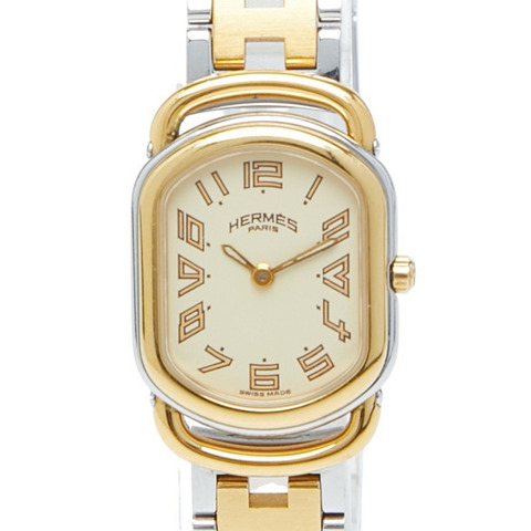 愛馬仕 Rallye RA1.240 石英錶 米色錶盤 不鏽鋼鍍層 女士腕錶