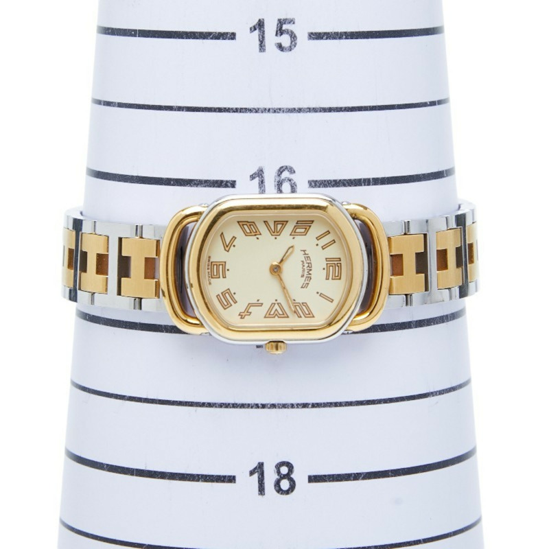 愛馬仕 Rallye RA1.240 石英錶 米色錶盤 不鏽鋼鍍層 女士腕錶-7