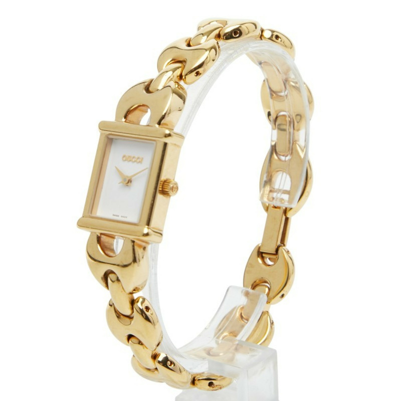 Gucci 1800L 石英腕錶，白色錶盤，不鏽鋼錶殼，女款-1