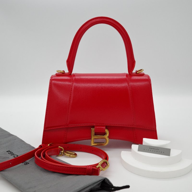 Balenciaga 巴黎世家 紅色 hourglass bag 沙漏包 手提包 斜背包 兩用包-0