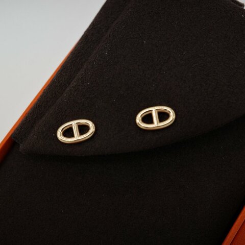 Hermes愛馬仕 18k豬鼻子耳環