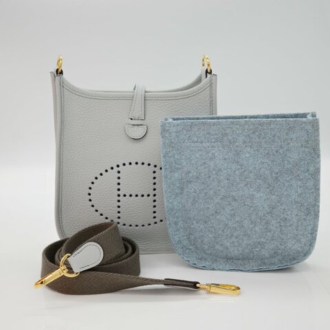 Hermes 愛馬仕 Mini Evelyne16 伊芙林 16  聖杯藍 牛皮 TC 金扣 斜挎包 單肩包 B 刻 2024