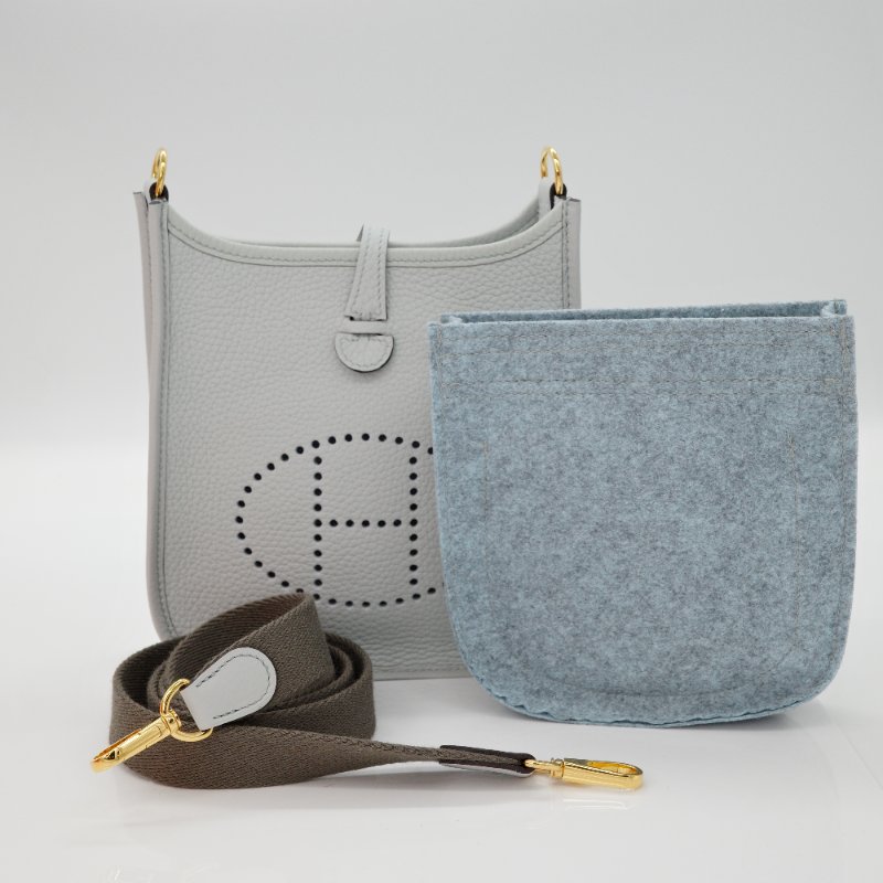 Hermes 愛馬仕 Mini Evelyne16 伊芙林 16  聖杯藍 牛皮 TC 金扣 斜挎包 單肩包 B 刻 2024-0