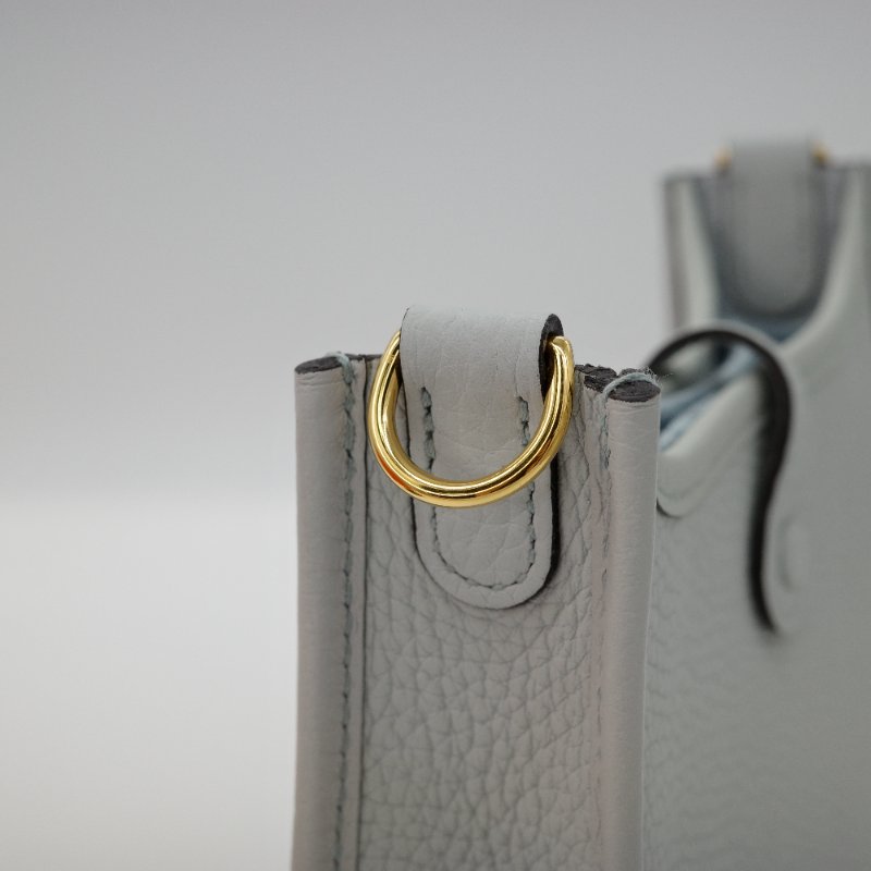 Hermes 愛馬仕 Mini Evelyne16 伊芙林 16  聖杯藍 牛皮 TC 金扣 斜挎包 單肩包 B 刻 2024-5