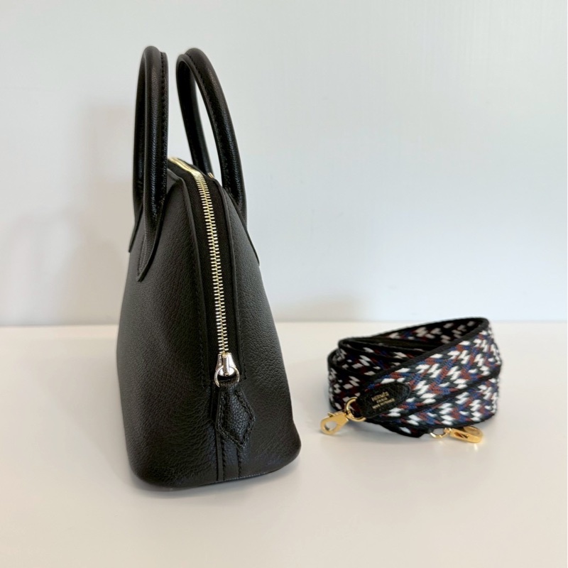 Hermes mini bolide 黑金 B刻 山羊皮-2