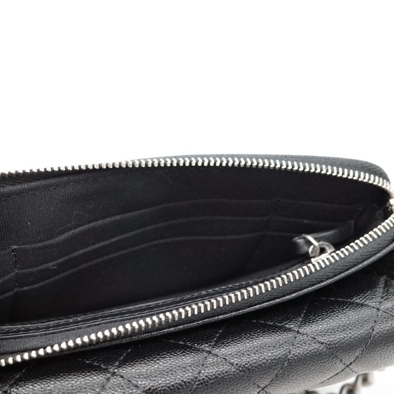 Chanel 香奈兒 Boy Woc 黑色 牛皮 拉鍊款 斜掛包 WOC 鏈條錢包-9