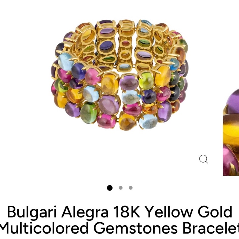 Bvlgari寶格麗 TAPATINO系列 高珠多彩寶手鐲/手鍊，有紫水晶 、托帕石、黃水晶、綠色碧璽、粉色碧璽、橄欖石等，此款為出現在寶格麗官網圖冊的代表作。有高珠獨立編碼，非常有收藏價值。移動的小金庫喔，尖貨愛好者必入-0