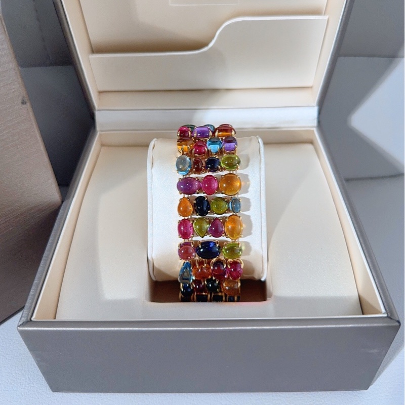 Bvlgari寶格麗 TAPATINO系列 高珠多彩寶手鐲/手鍊，有紫水晶 、托帕石、黃水晶、綠色碧璽、粉色碧璽、橄欖石等，此款為出現在寶格麗官網圖冊的代表作。有高珠獨立編碼，非常有收藏價值。移動的小金庫喔，尖貨愛好者必入-7