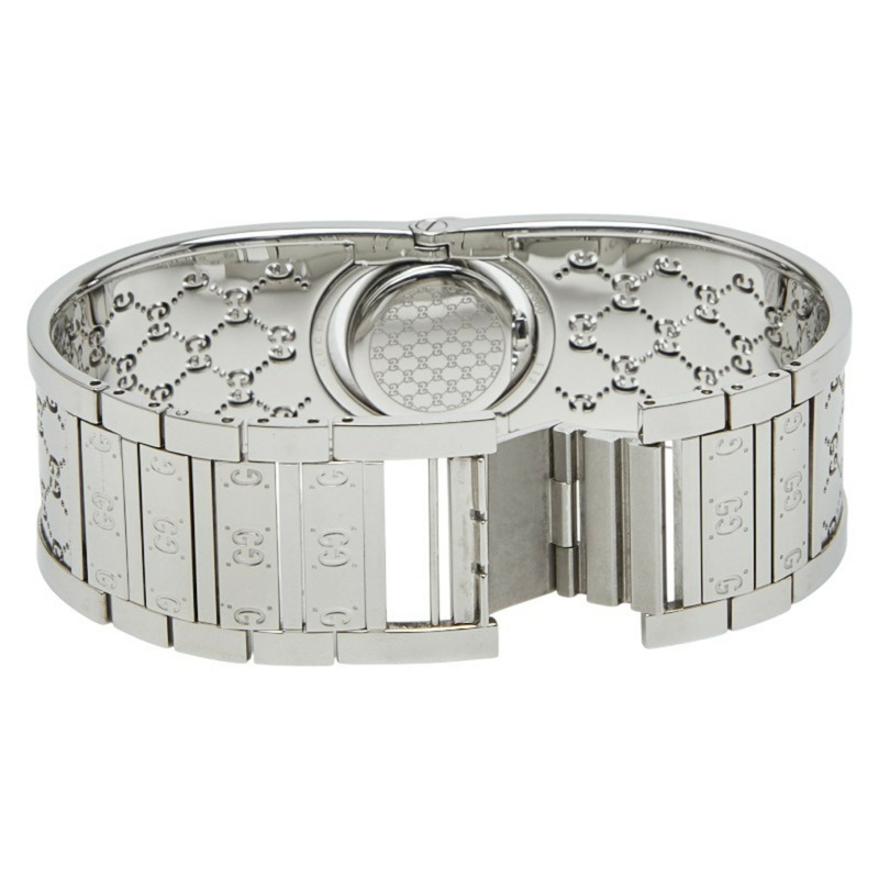 Gucci Toile 鑽石錶圈手鐲腕錶，石英機芯，棕色錶盤，不鏽鋼錶殼，女士款，GUCCI-2