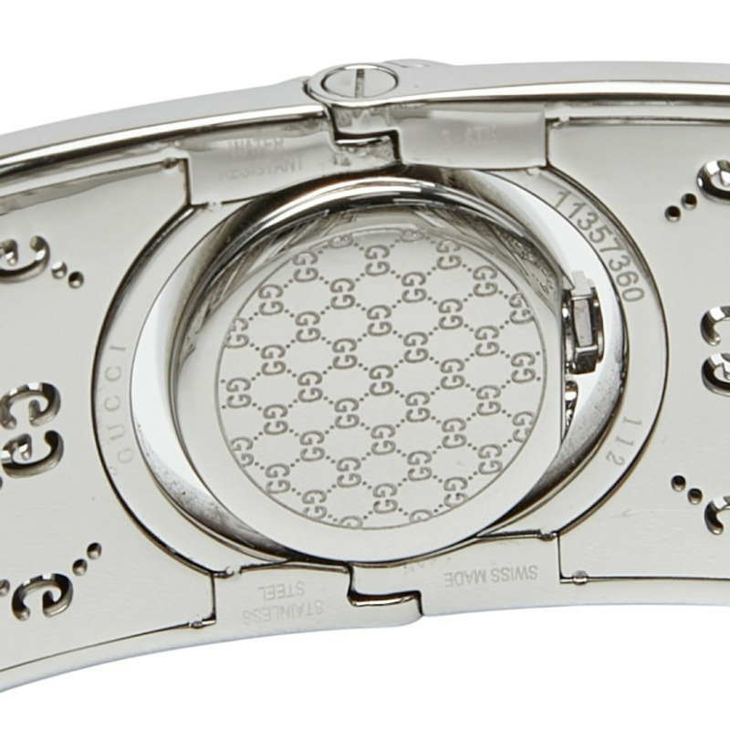 Gucci Toile 鑽石錶圈手鐲腕錶，石英機芯，棕色錶盤，不鏽鋼錶殼，女士款，GUCCI-3