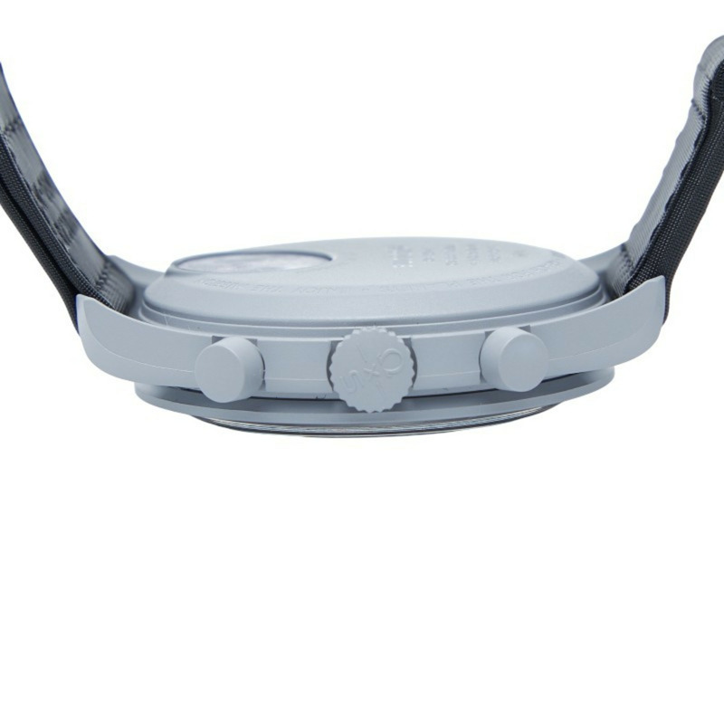 歐米茄 x Swatch 登月計畫腕錶 SO33M100 石英機芯 黑色錶盤 陶瓷尼龍錶帶 男士 OMEGA-4