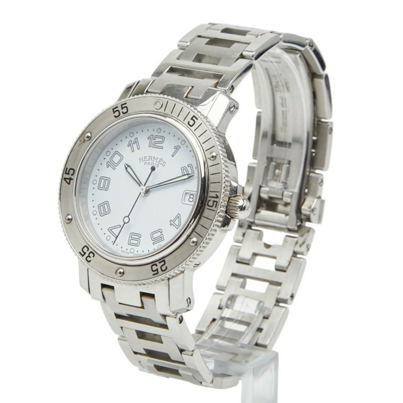 愛馬仕 Clipper 潛水錶 CL7.710 石英白色錶盤不鏽鋼男士腕錶-1