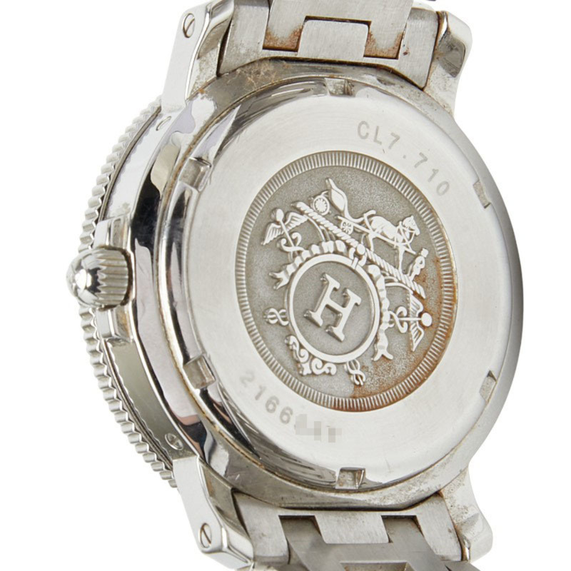 愛馬仕 Clipper 潛水錶 CL7.710 石英白色錶盤不鏽鋼男士腕錶-3