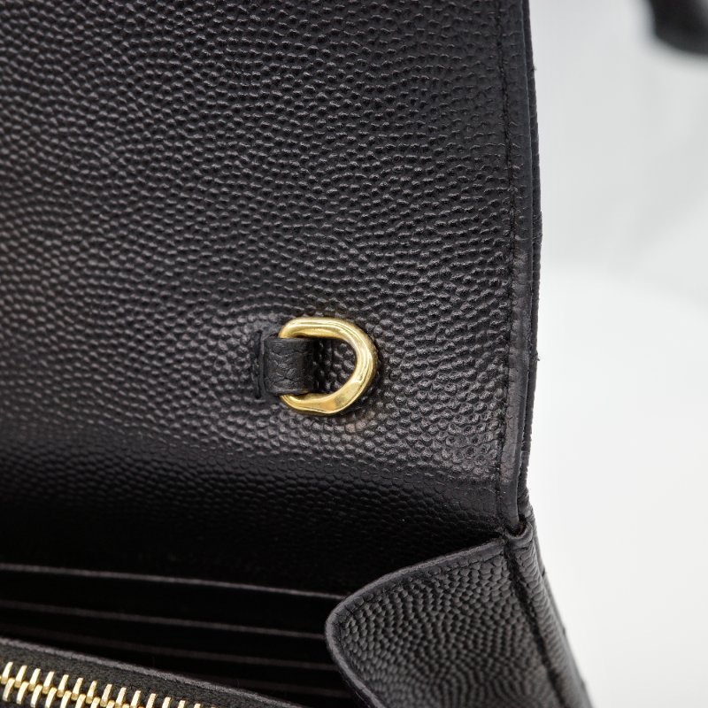 Saint Laurent 聖羅蘭 WOC 黑色荔枝牛皮金扣-7