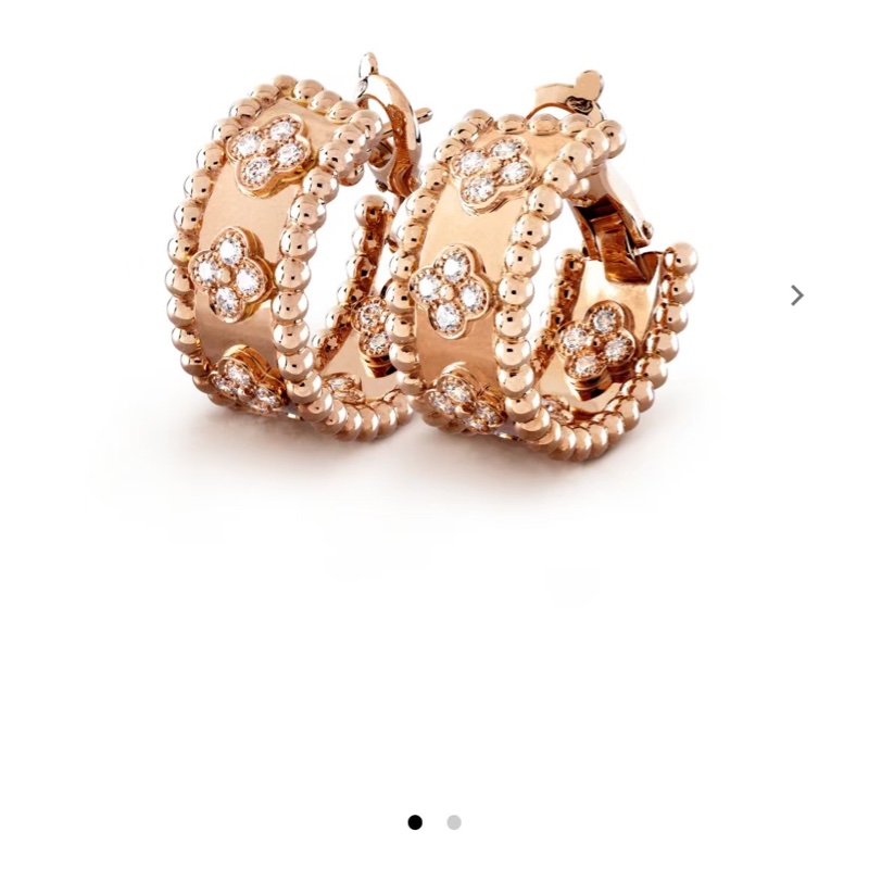 VCA梵克雅宝 Perlee 系列 玫瑰金满钻万花筒耳环，22年购入-6