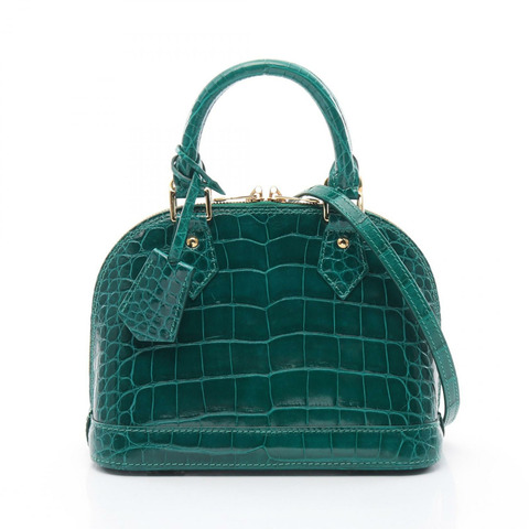 路易威登 Alma BB 手提包 N90902 異國風情皮革 綠色 二手 女士