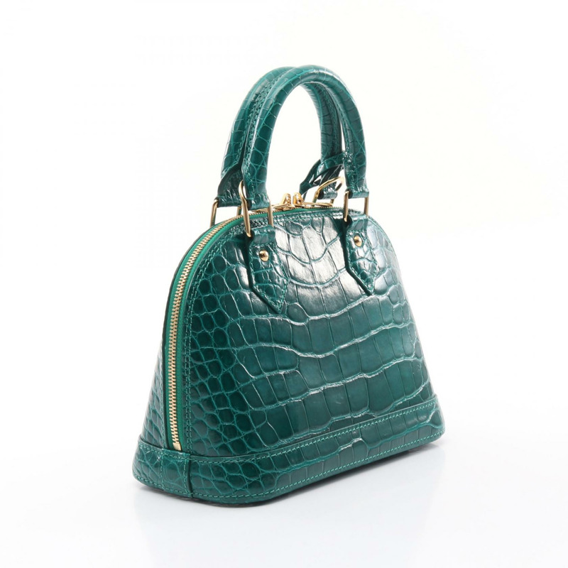 路易威登 Alma BB 手提包 N90902 異國風情皮革 綠色 二手 女士-1