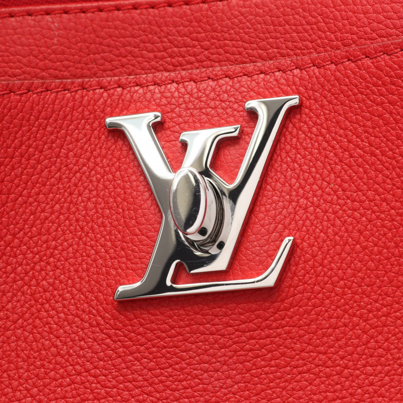 路易威登 Lockme 肩背手提包 M54570 皮革 紅色寶石色 二手斜挎包-5