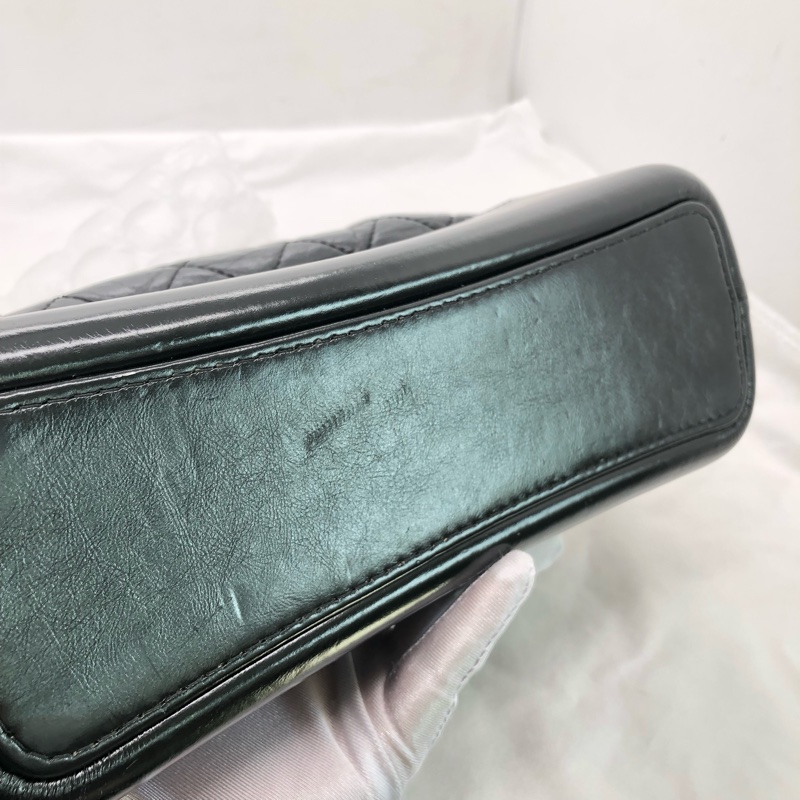 二手 Chanel 香奈兒流浪包中號黑色鏈條包，鐳射 25 開，沒有配件，有划痕磨損，具體看細節圖-8