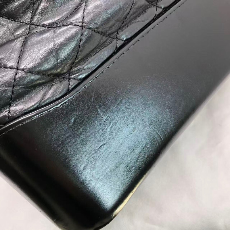 二手 Chanel 香奈兒流浪包中號黑色鏈條包，鐳射 25 開，沒有配件，有划痕磨損，具體看細節圖-9