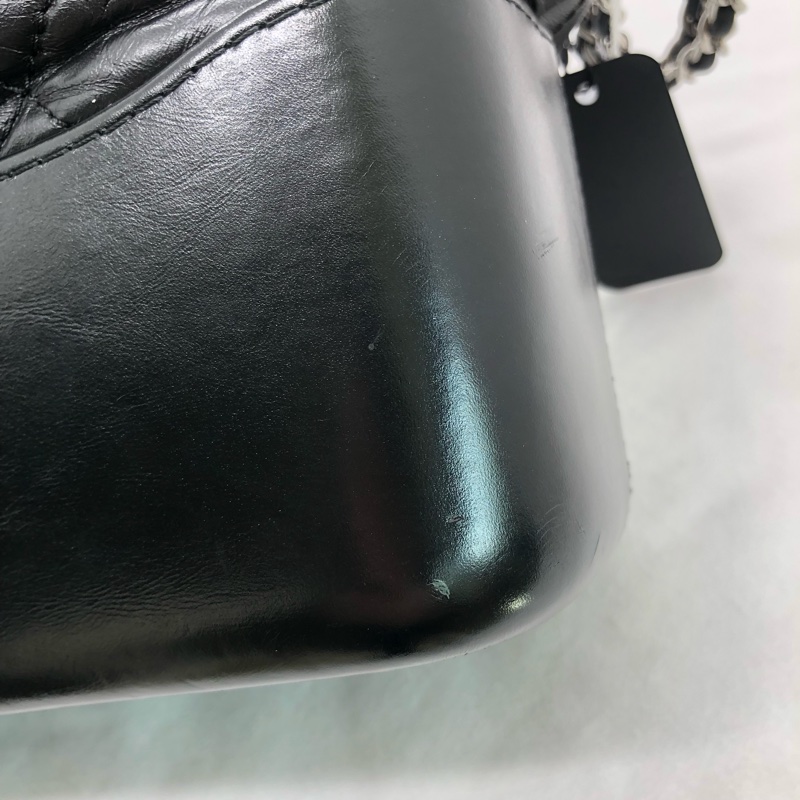 二手 Chanel 香奈兒流浪包中號黑色鏈條包，鐳射 25 開，沒有配件，有划痕磨損，具體看細節圖-11