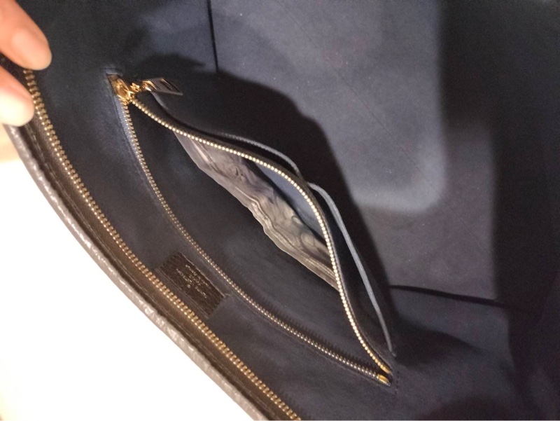 二手LV/路易威登女士CARRYALL MM黑色粒面壓紋牛皮金色拉鏈開合單肩包-18