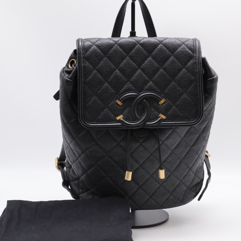 CHANEL Vanity case雙肩後背包 - 黑金26開-8