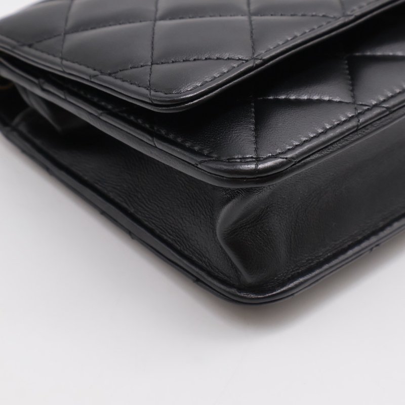 CHANEL 經典羊皮WOC - 金球黑金-6