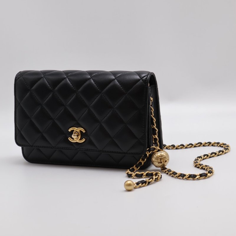 CHANEL 經典羊皮WOC - 金球黑金-8