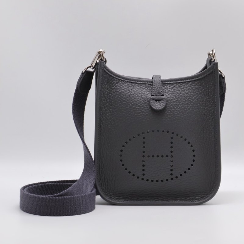 HERMES Mini evelyne - 石板灰銀 W-0