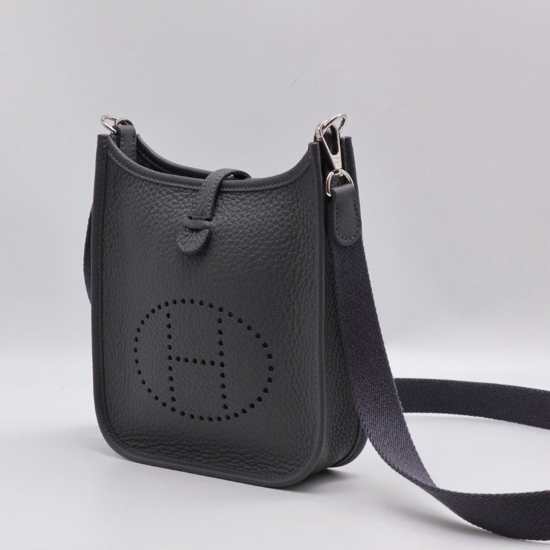 HERMES Mini evelyne - 石板灰銀 W-7