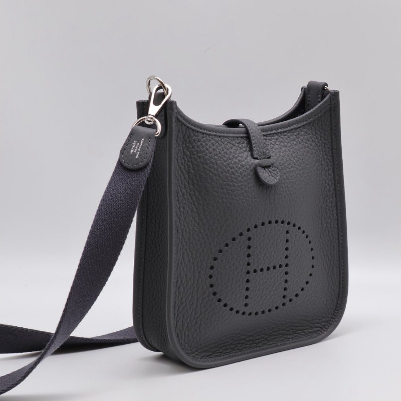 HERMES Mini evelyne - 石板灰銀 W-8