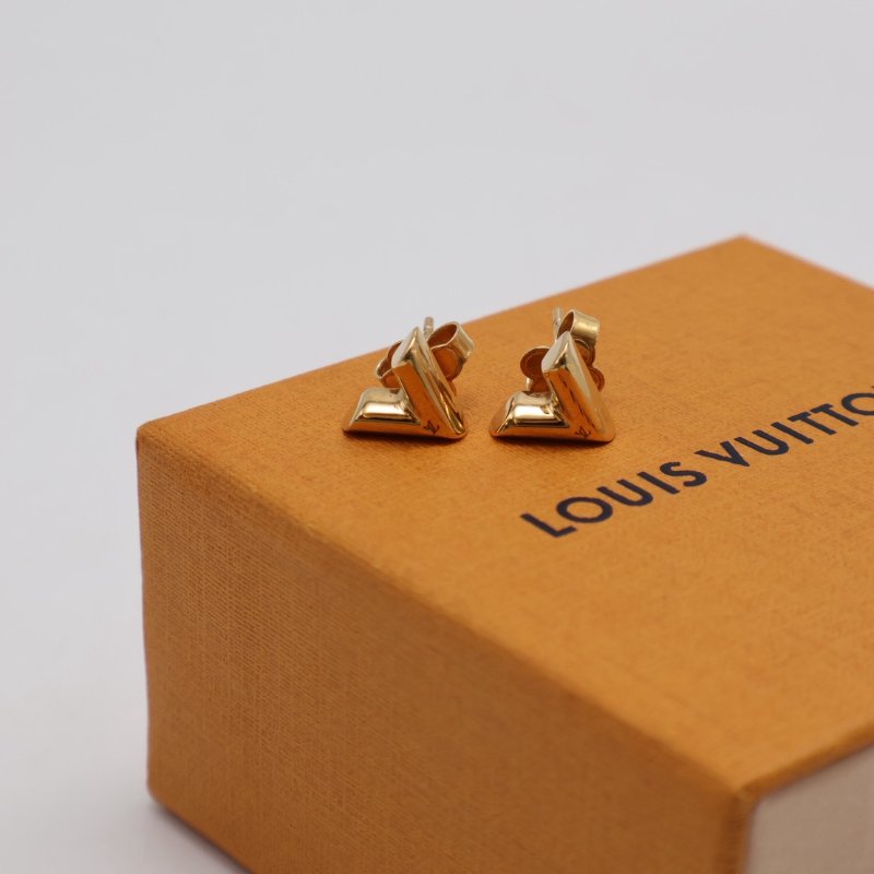 LOUIS VUITTON 經典Essential V耳環 - 金-1