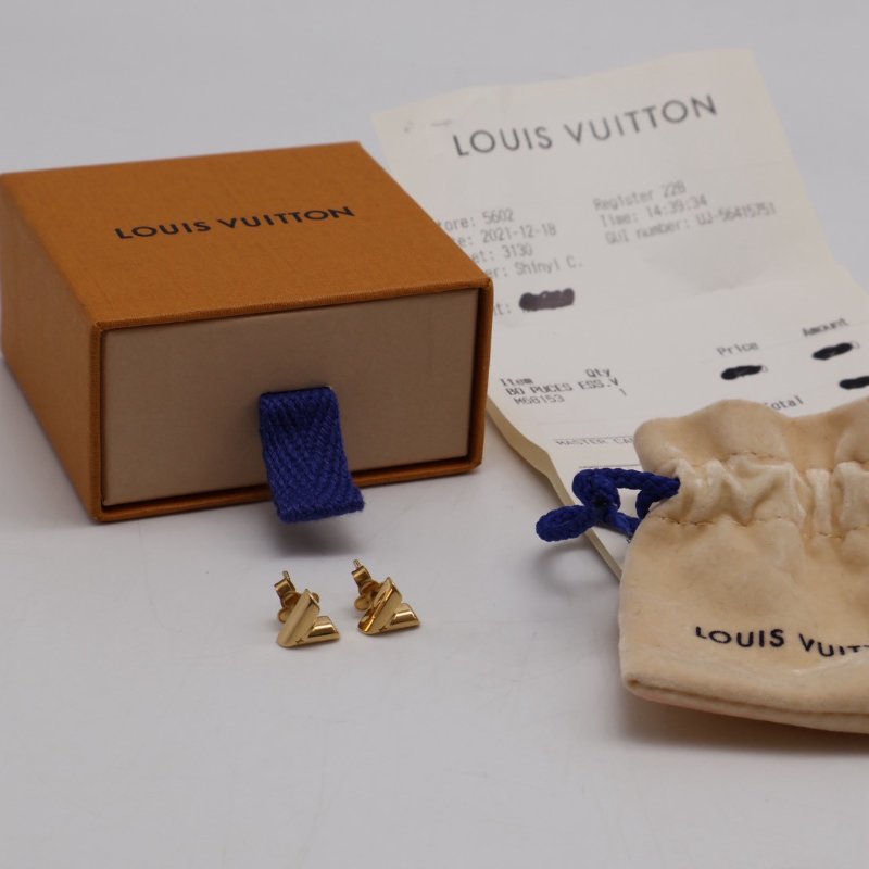 LOUIS VUITTON 經典Essential V耳環 - 金-5