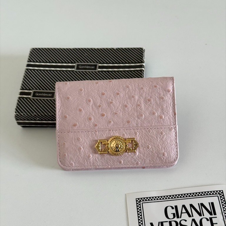 𝐯𝐞𝐫𝐬𝐚𝐜𝐞粉金鴕鳥皮相片簿/卡夾-0