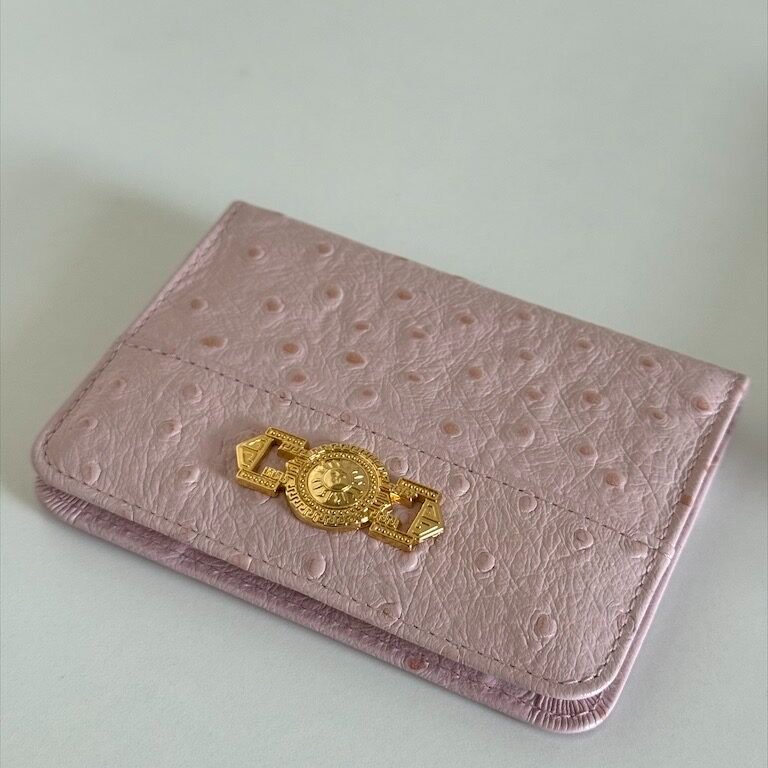 𝐯𝐞𝐫𝐬𝐚𝐜𝐞粉金鴕鳥皮相片簿/卡夾-1
