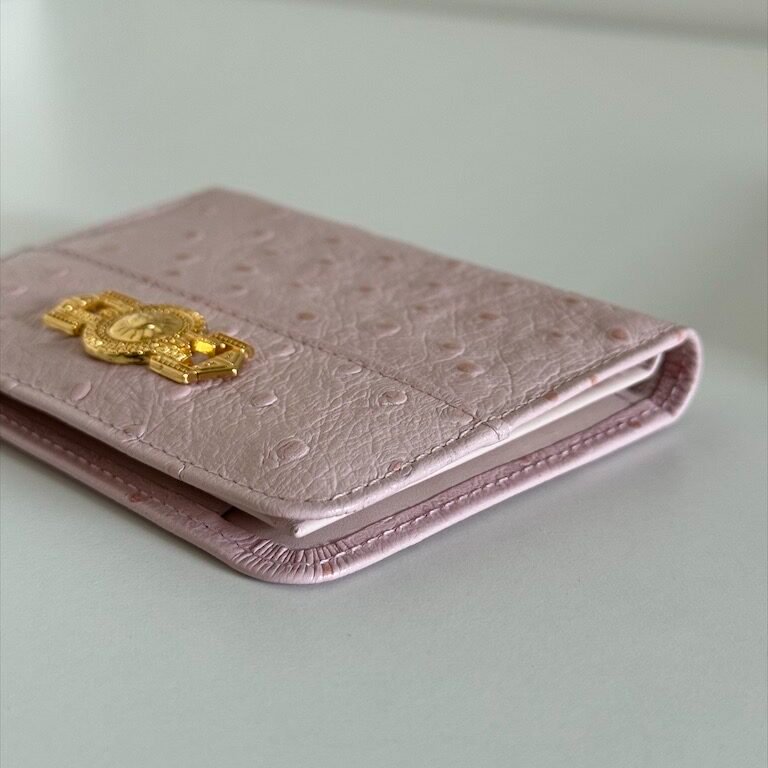 𝐯𝐞𝐫𝐬𝐚𝐜𝐞粉金鴕鳥皮相片簿/卡夾-8