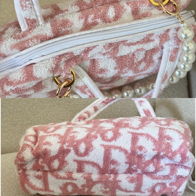 𝐃𝐢𝐨𝐫粉色老花毛巾包-1