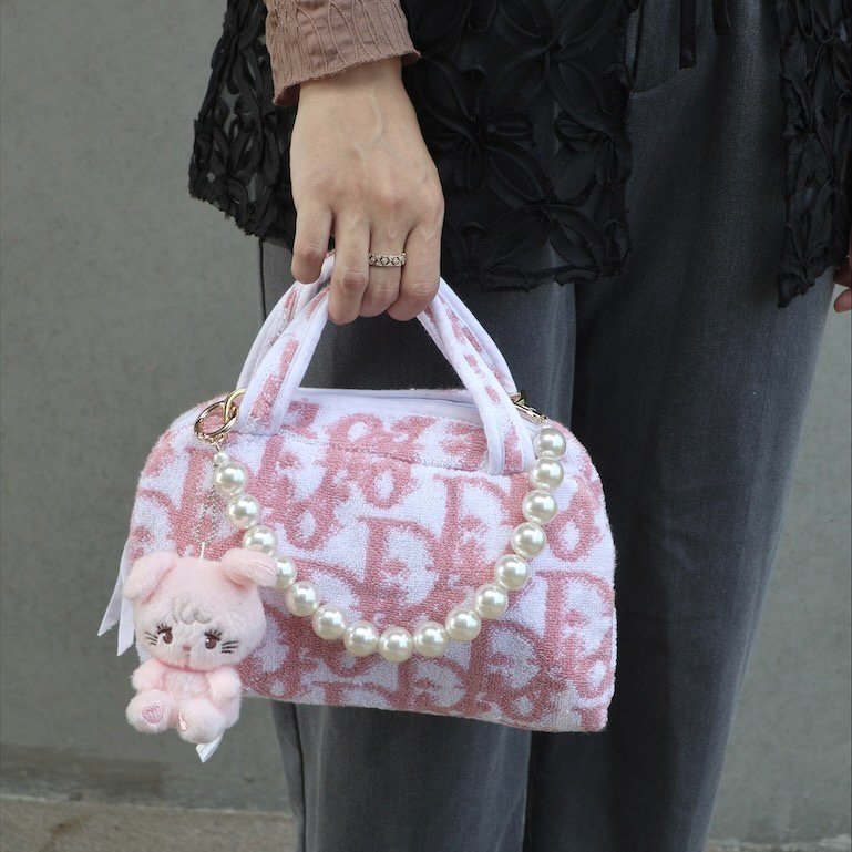 𝐃𝐢𝐨𝐫粉色老花毛巾包-3