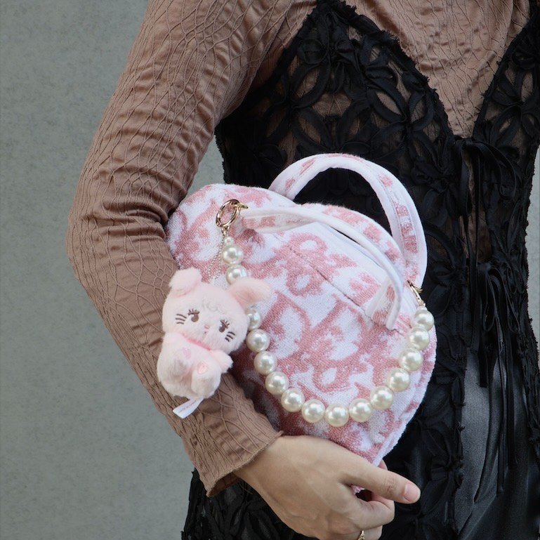 𝐃𝐢𝐨𝐫粉色老花毛巾包-4